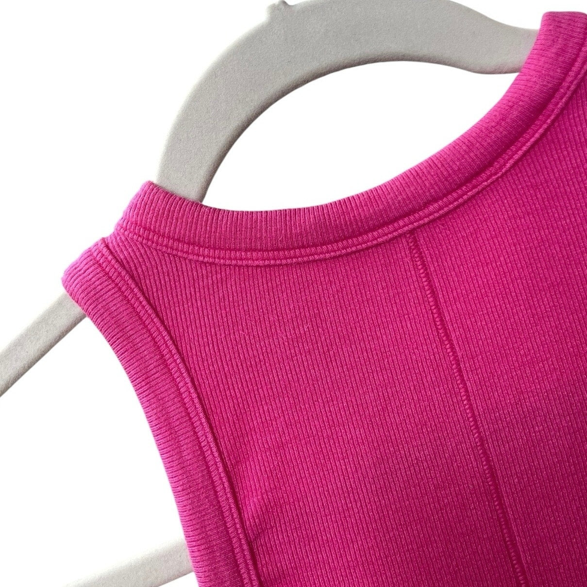 Lululemon Athletica Pink Ribbed Cropped Tank Top
