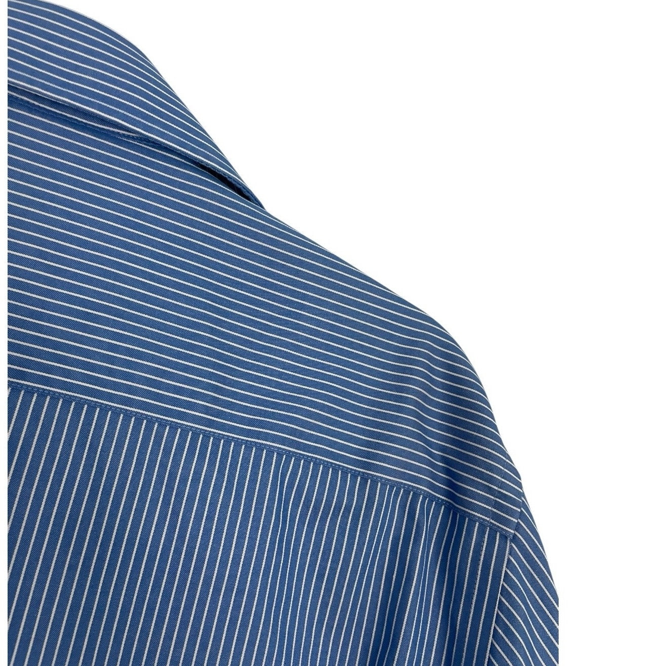 Peter Millar Mens Nanoluxe EasyCare Blue & White Striped Button Down Shirt