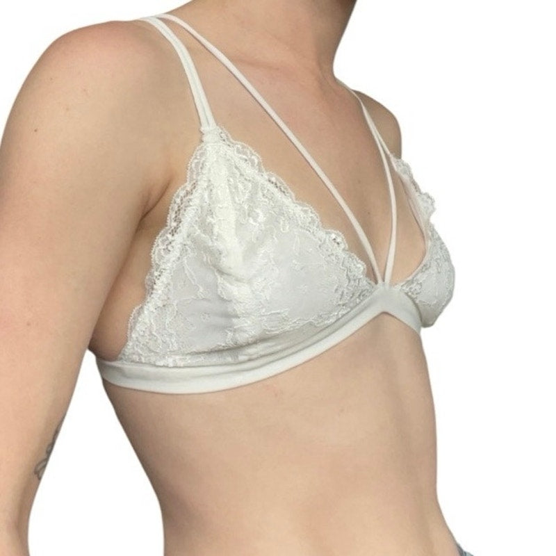 Anemone White Lace Strappy Bralette