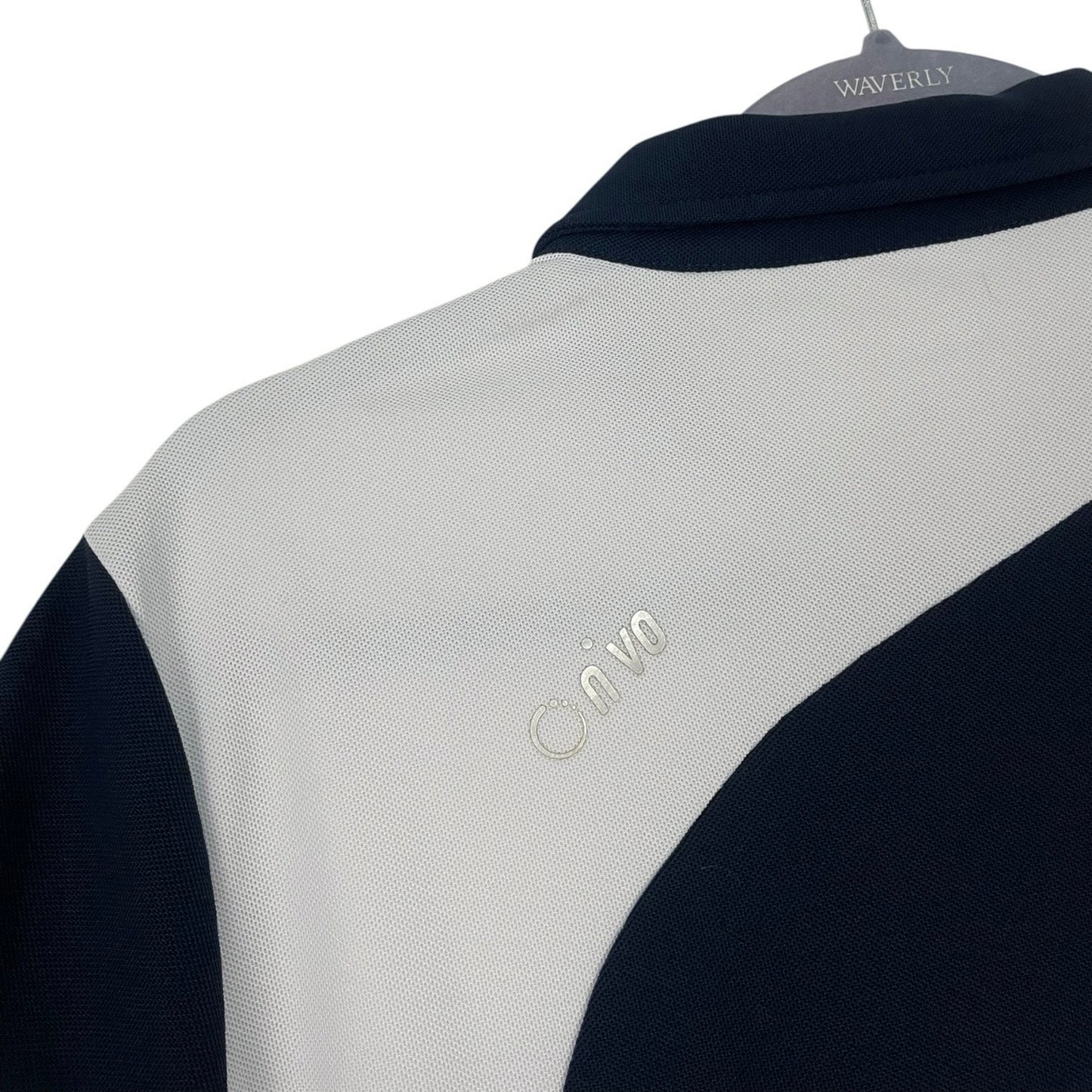 Nivo Sport Navy Blue & White Short Sleeve Active Quarter Zip Polo Golf Shirt