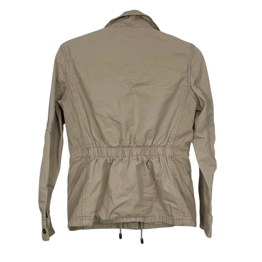 H&M Beige Denim Zip Up Utility Jacket