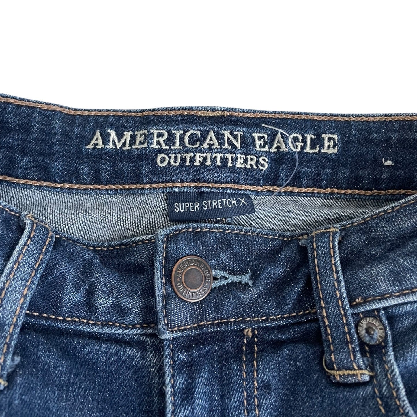 American Eagle Super Stretch X Hi-Rise Festival Distressed Mini Jean Shorts