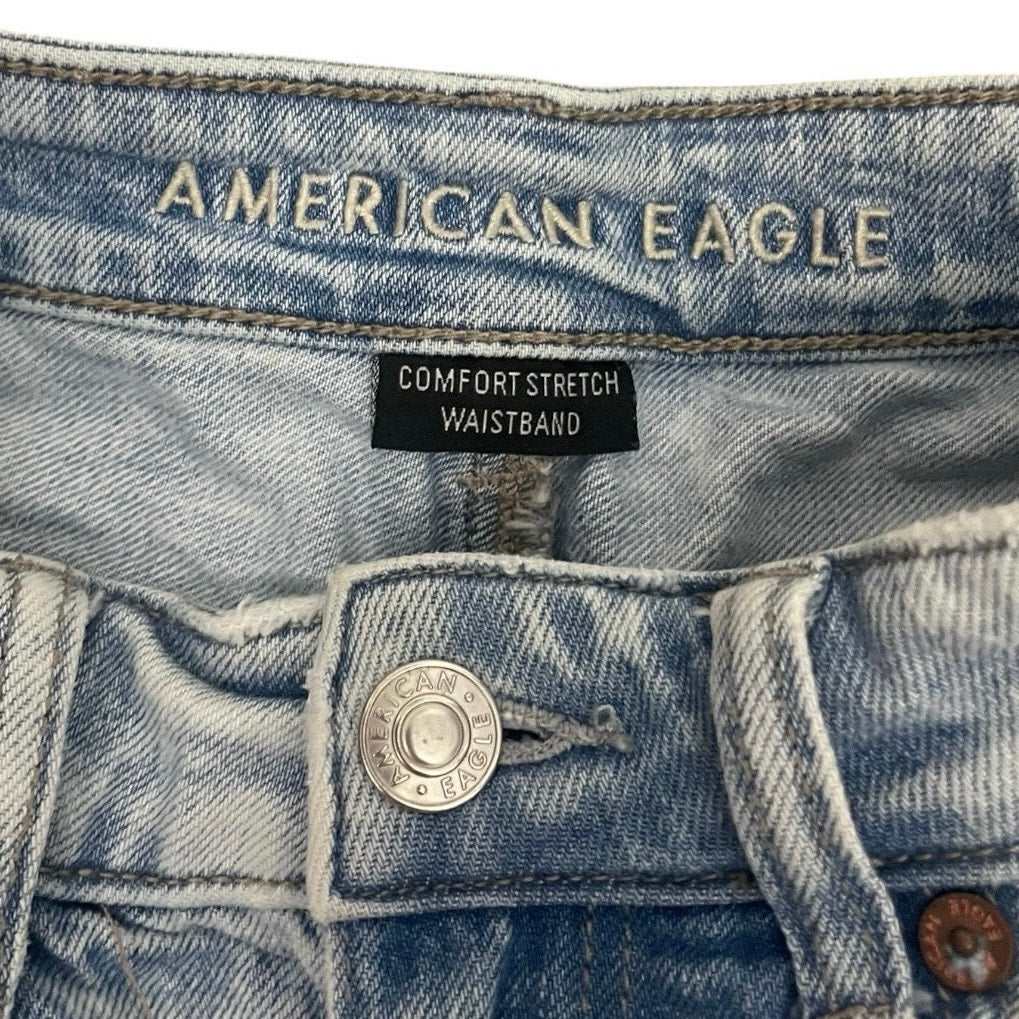 American Eagle Comfort Stretch Waistband Distressed Mini Jean Shorts