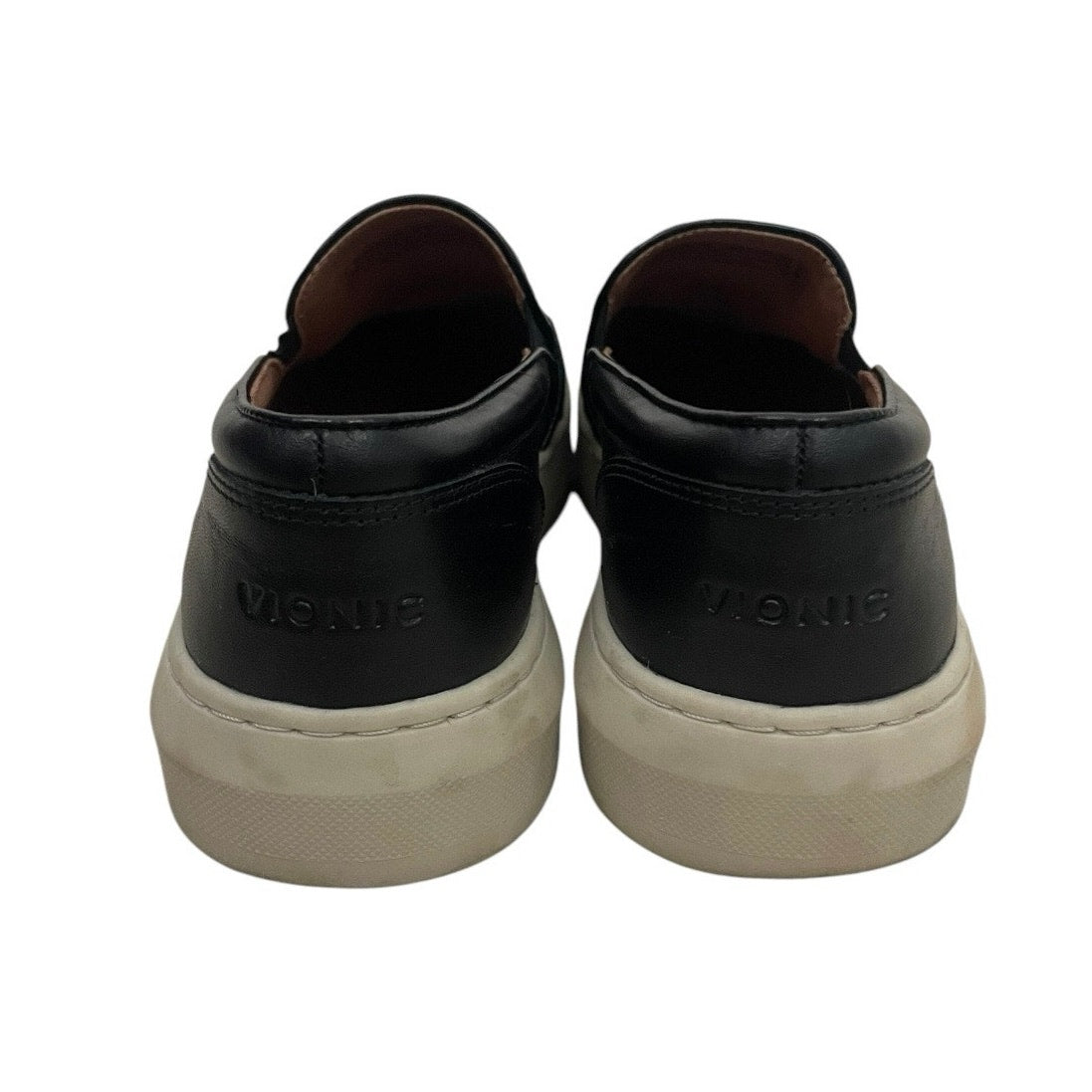 Vionic Black & Gold Metallic Dinora Boa Leather Snakeskin Slip-On Sneakers