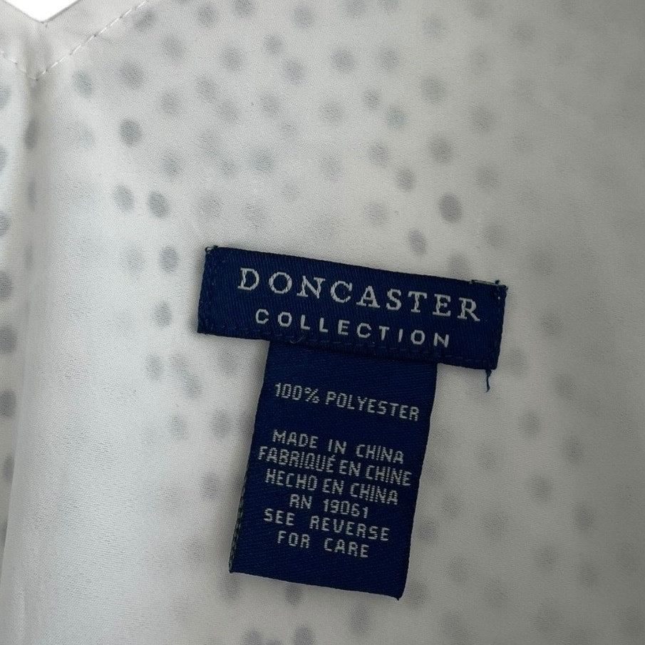 Doncaster White & Black Polka Dot Sheer V-Neck Tank Top Blouse