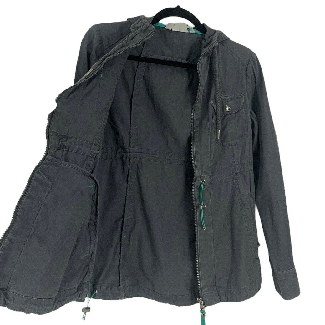 Athleta Grey Hooded Zip Up Jacket