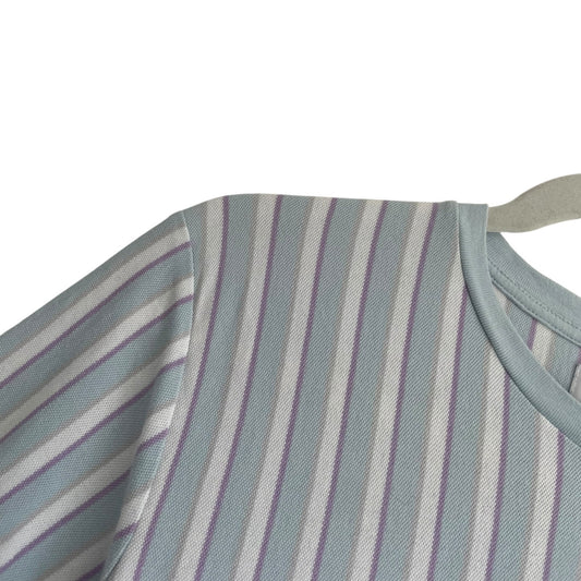 Topman Mens Blue & Purple Striped Short Sleeve Tee