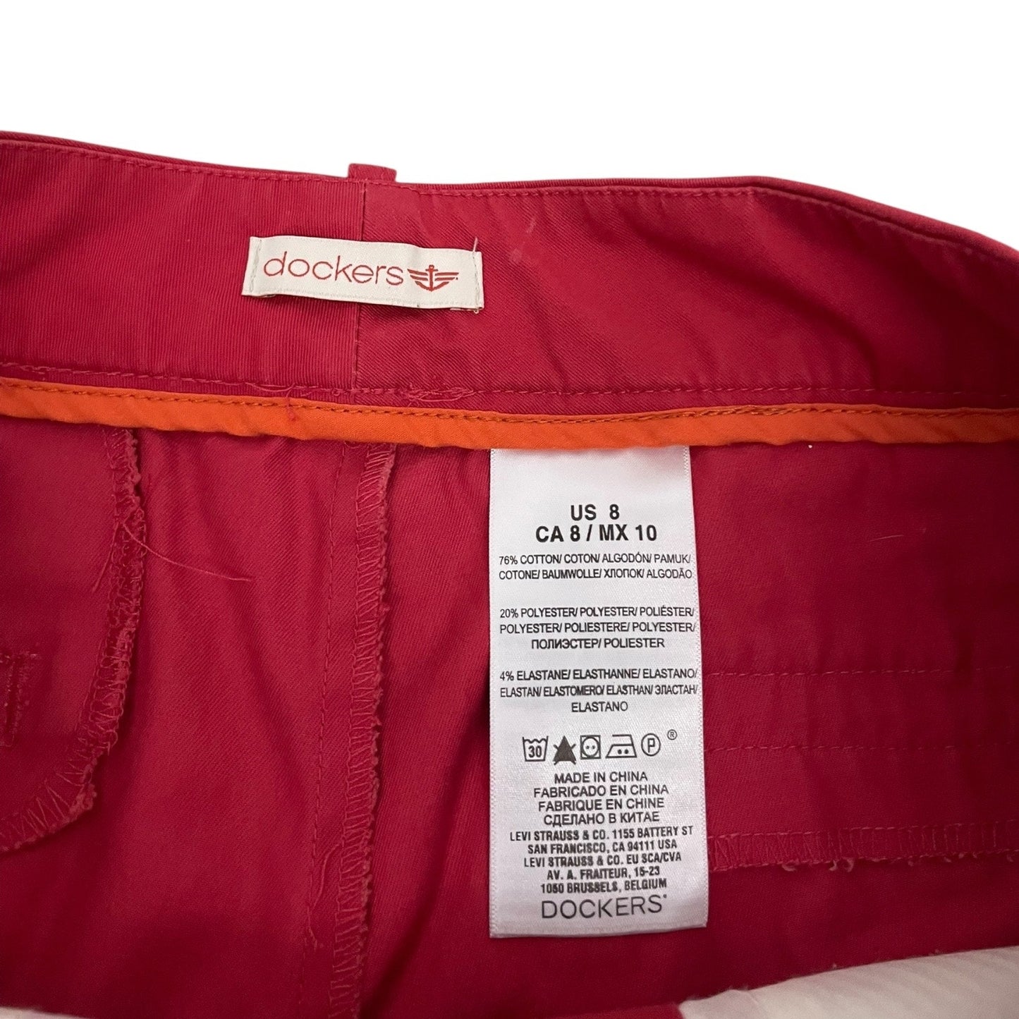 Dockers Red Bermuda Midi Denim Shorts