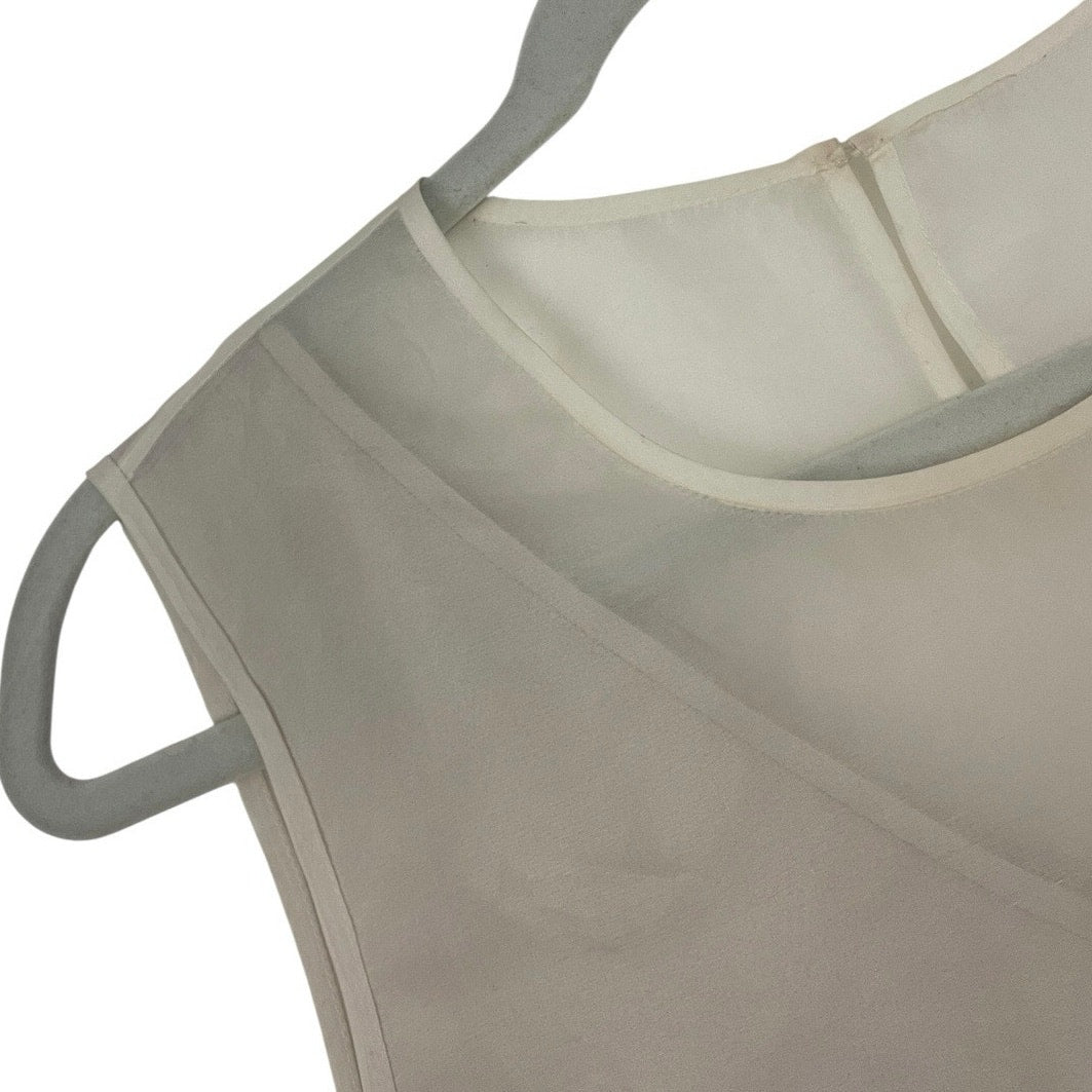 Doncaster Nude Geometric Sheer Layered Tank Top Blouse