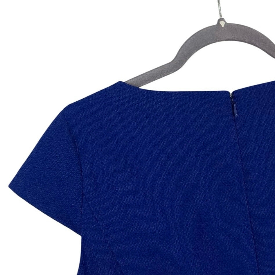 Anne Klein Vibrant Blue A-Line Short Sleeve Dress