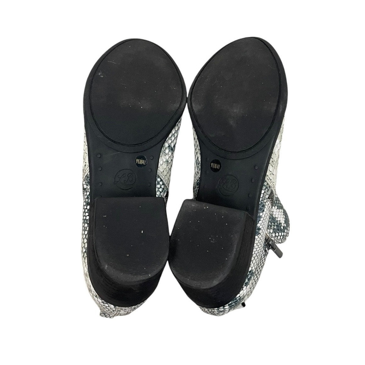 Lucky Brand Grey Snakeskin Genuine Leather Heeled Ankle Boots