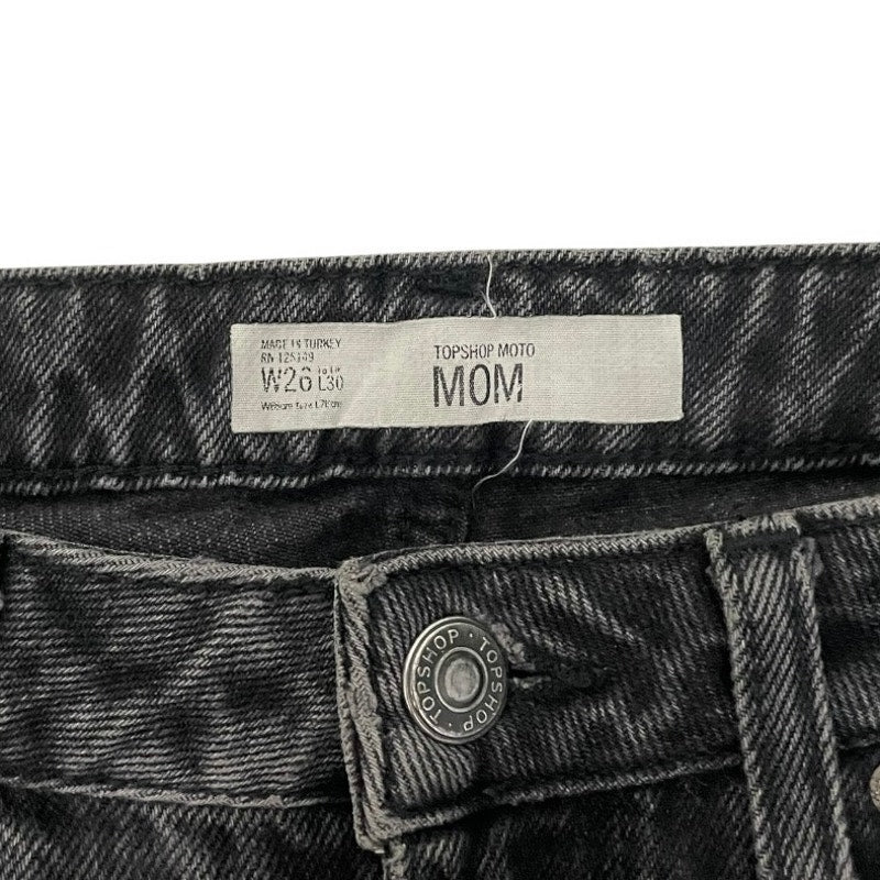 Topshop Black Moto Mom High Rise Jeans
