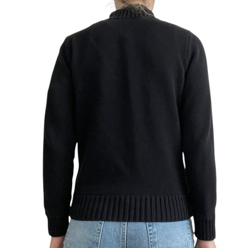Croft & Barrow Black Knit Zip Up Jacket