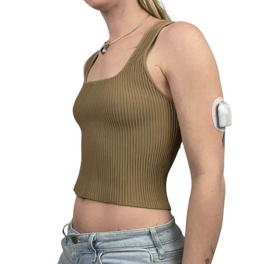 Forever 21 Beige Ribbed Tank Top