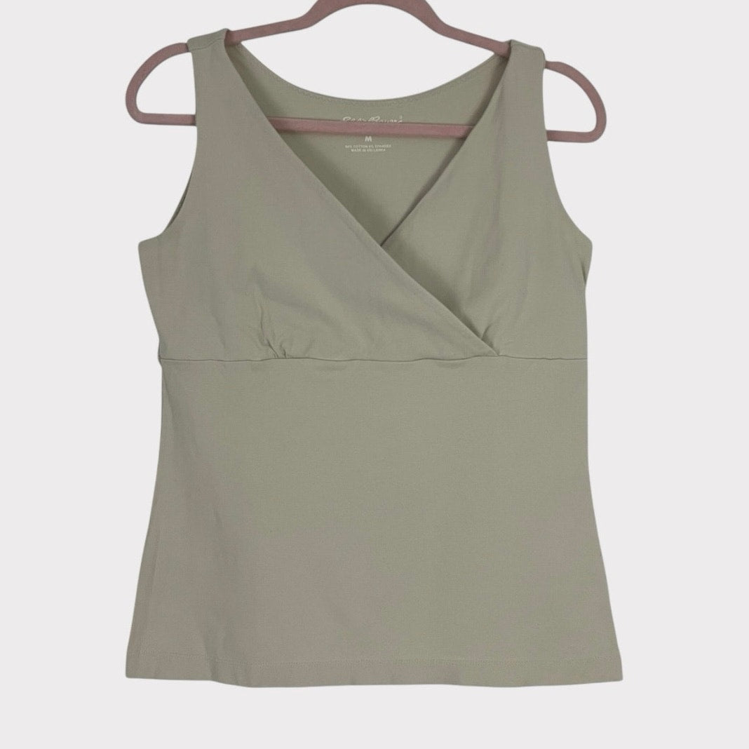 Eddie Bauer Tan V-Neck Tank Top Blouse