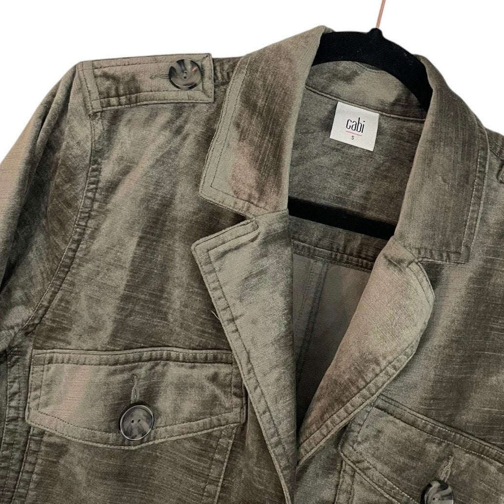 CAbi Beige Suede Button Down Jacket