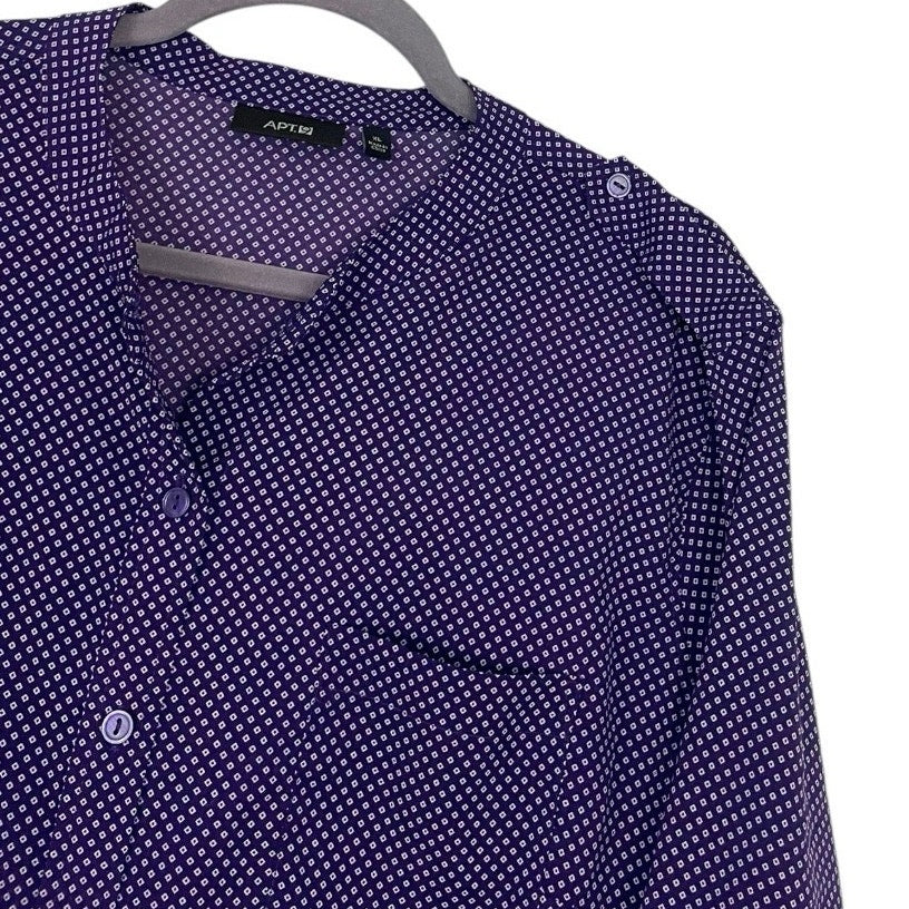 Apt. 9 Purple & White Long Sleeve Button Down Shirt