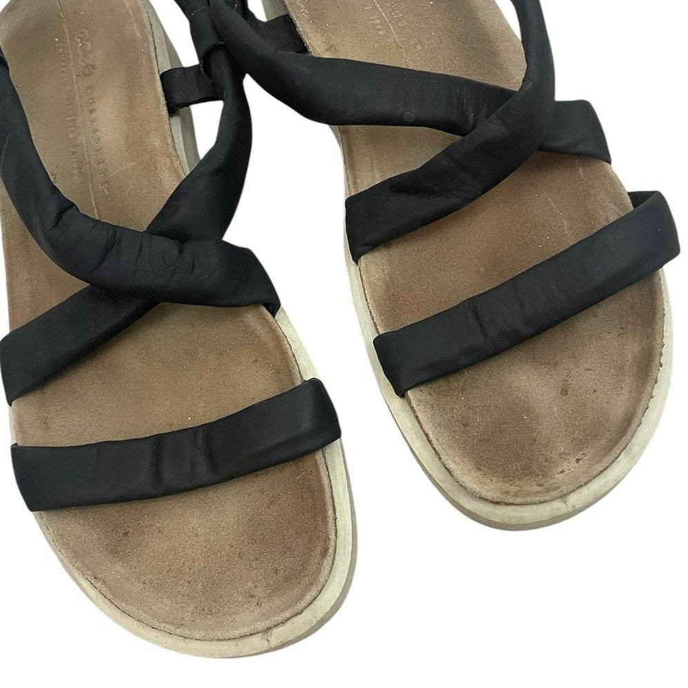Ecco Corksphere Black Strappy Sandals