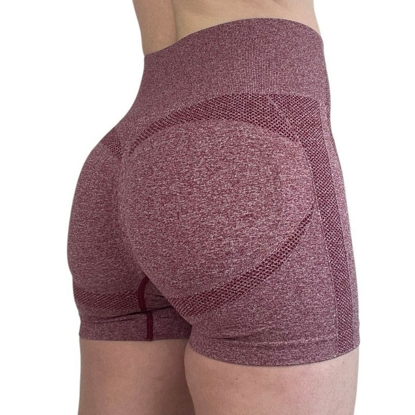 Maroon Active Spandex Mini Butt Sculpting Shorts