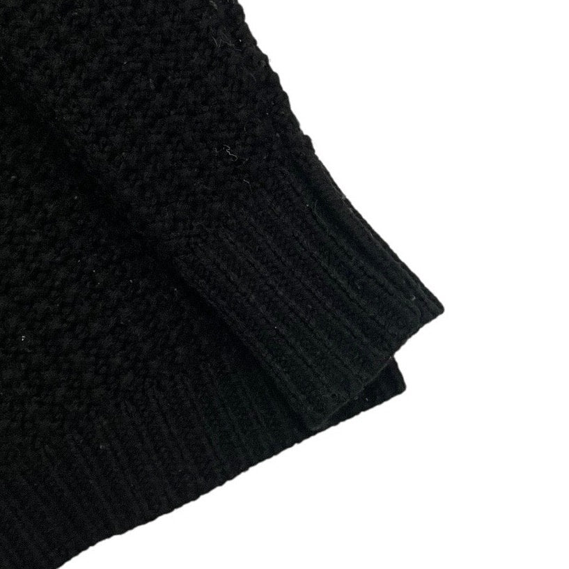 Leith Black Knit Crewneck Sweater