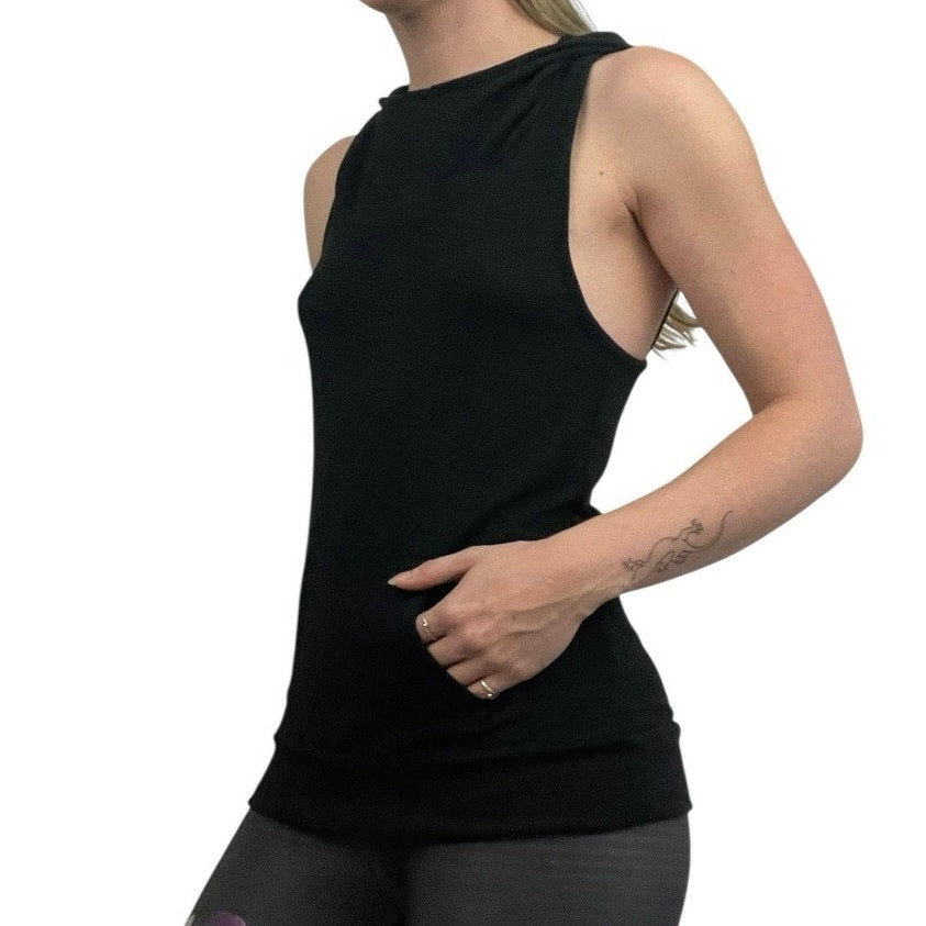 Mossimo Supply Co Black Hooded Open Cross Back Top