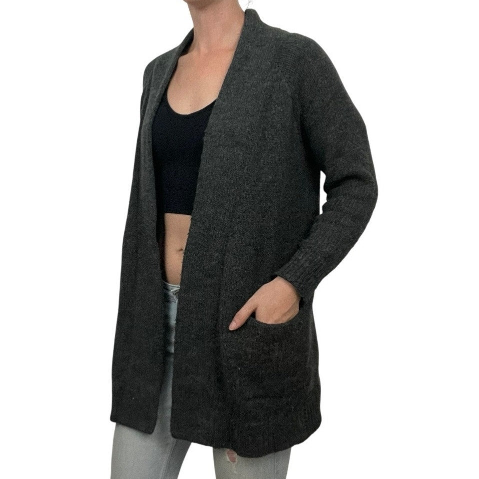 J. Jill Grey Knit Wool Cardigan Sweater