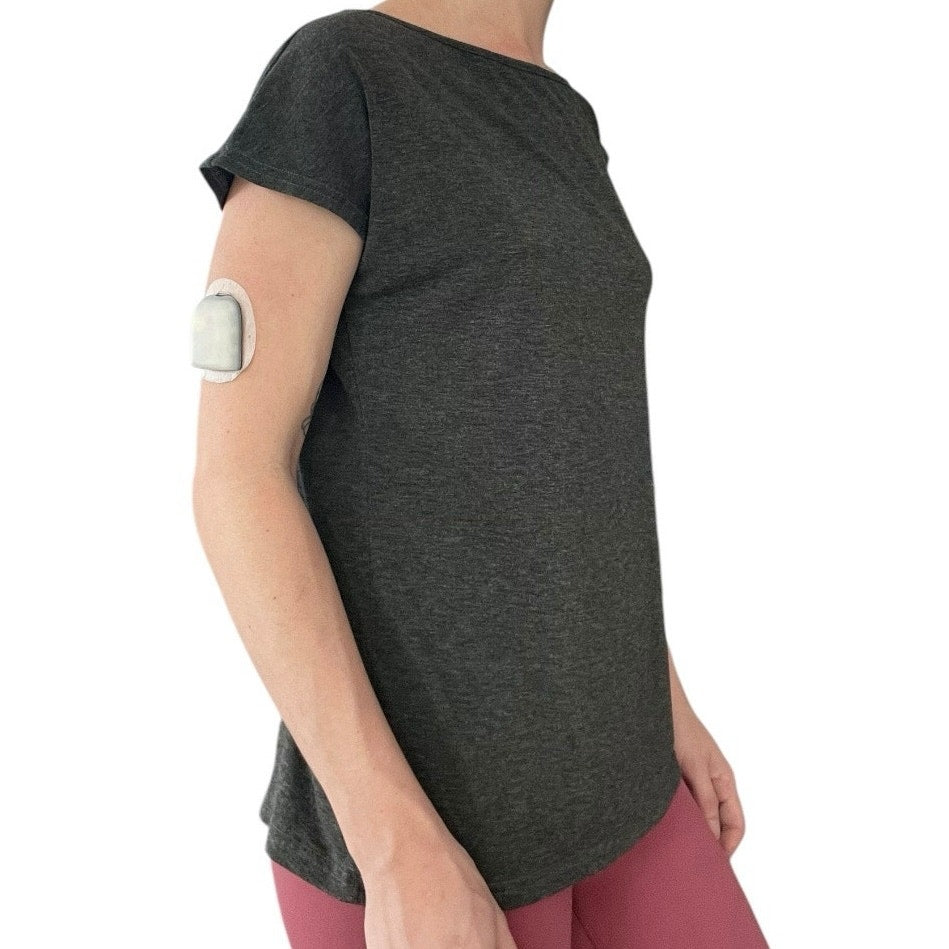 Soft Grey Asymmetrical Sleeve Blouse