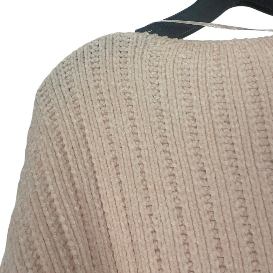 L.A. Hearts Light Pink Knit Crushed Velvet Sweater
