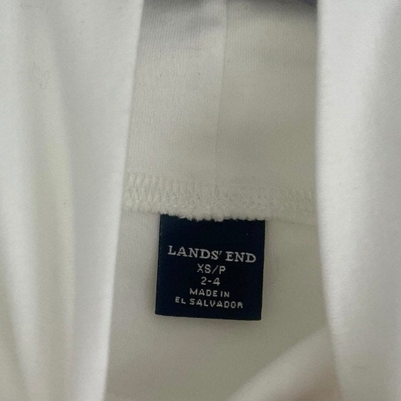 Lands' End White High Neck Long Sleeve Top