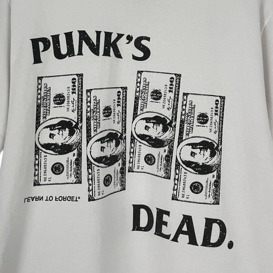 Learn to Forget Punk's Dead. 100 Dollar Bills White Graphic Tee