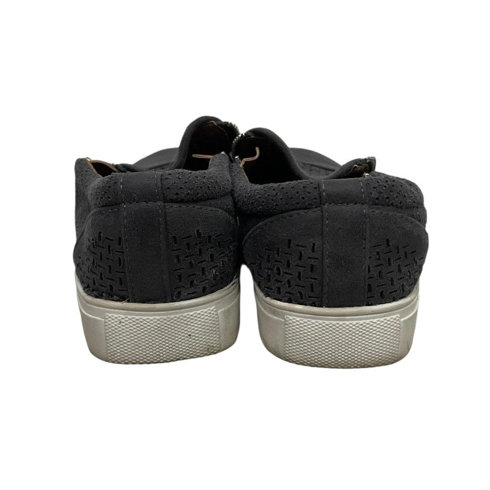 Report Alexa Grey Perforated Zipper Slip On Sneakers