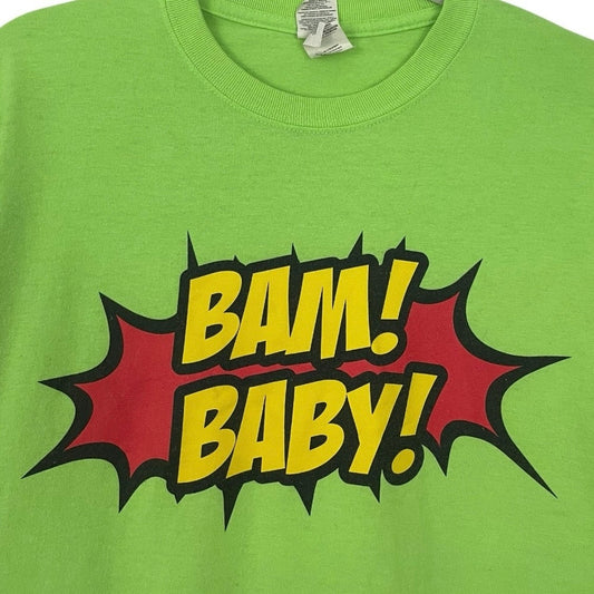 Neon Green BAM! BABY! Short Sleeve Graphic Tee