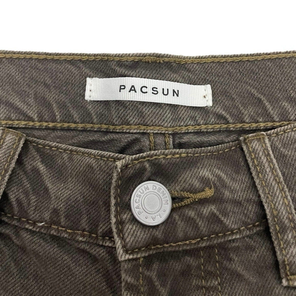 PacSun Brown Denim Vintage High Rise Mini Jean Shorts