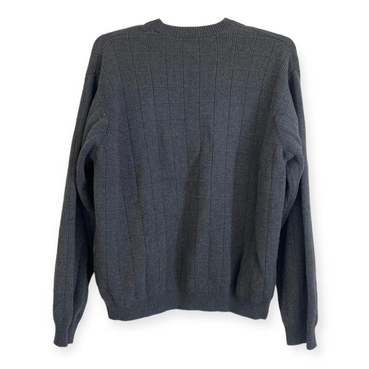 Izod Mens Grey Cotton Knit Crewneck Sweater