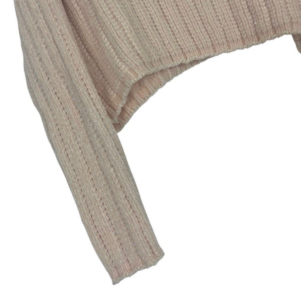 L.A. Hearts Light Pink Knit Crushed Velvet Sweater