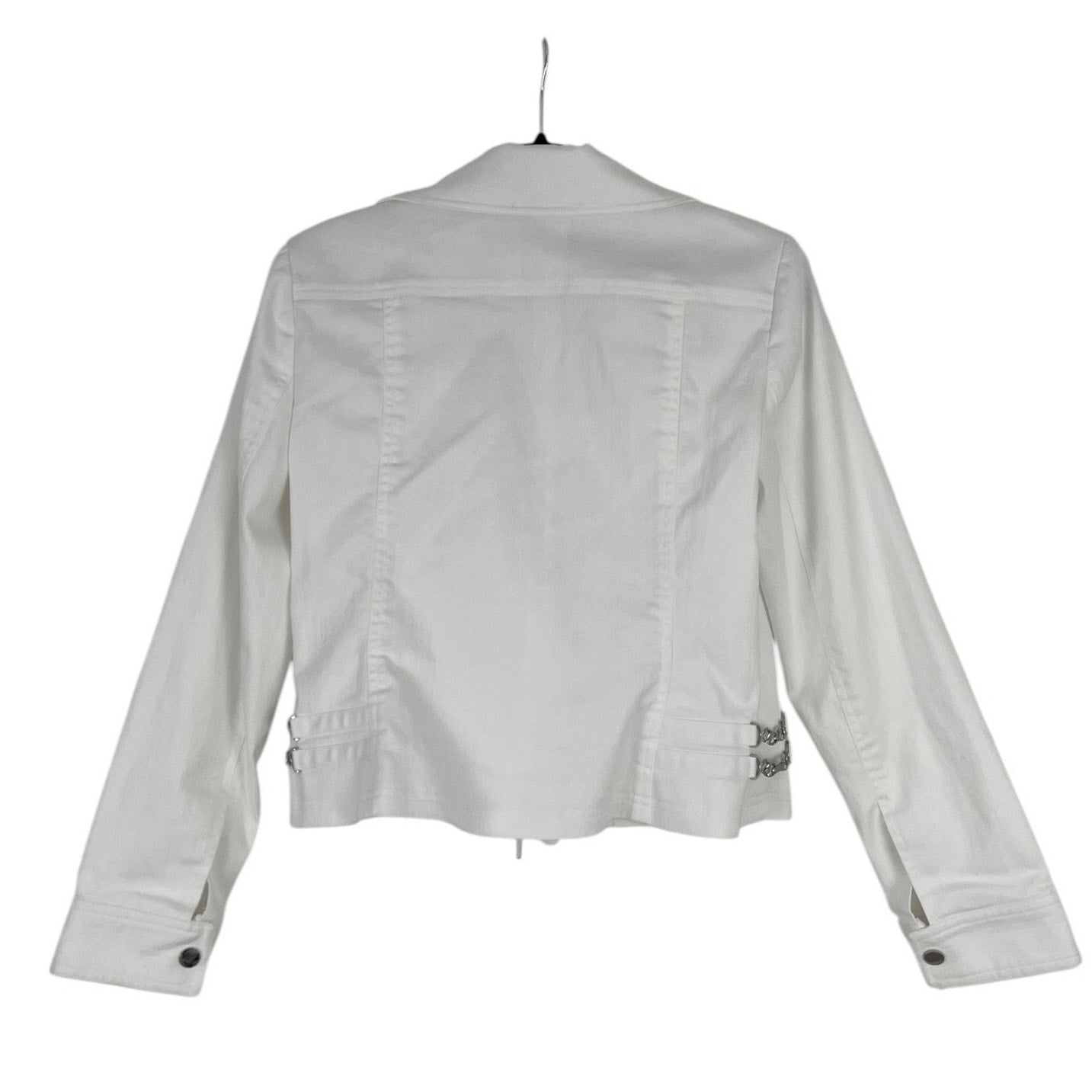 Doncaster White Denim Zip Up Collared Jacket