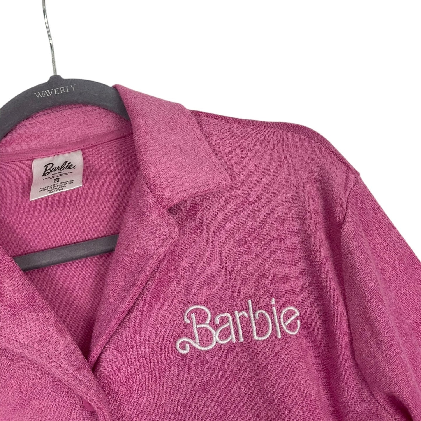 Barbie Mattel Pink Short Sleeve Button Down Collared Top