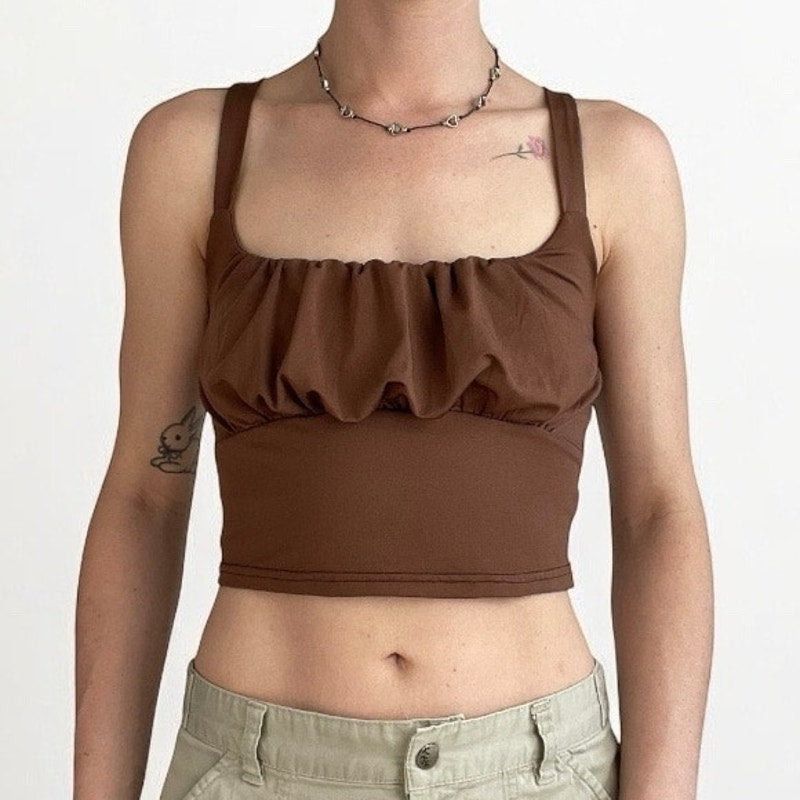 Brown Cropped Tank Top