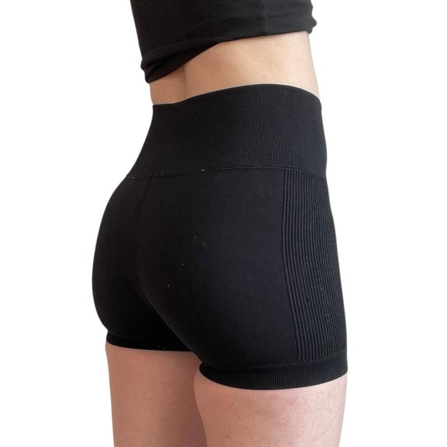 Forever 21 Black Athletic Ribbed Mini Spandex Active Shorts
