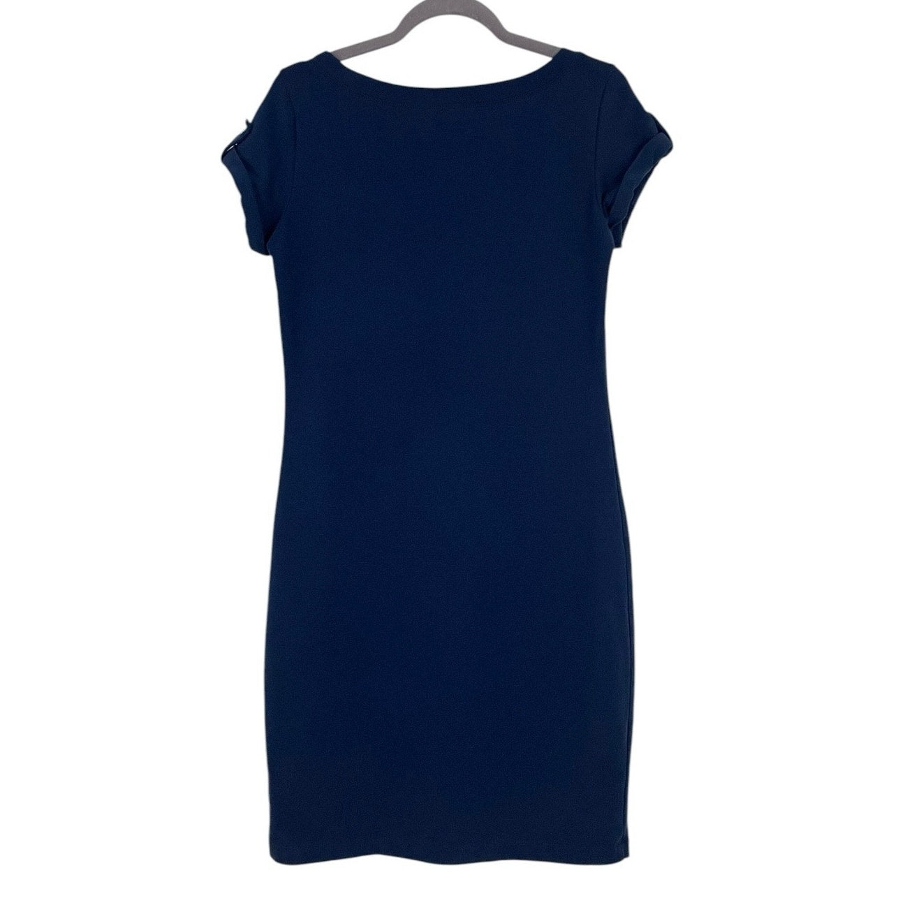 Doncaster Soft Navy Blue Button Short Sleeve Dress