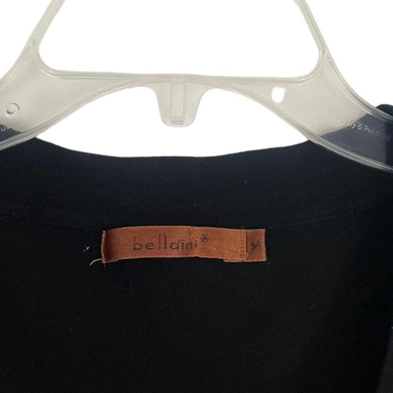 Belldini Black Cropped Rhinestone Quarter Zip Tankk Top