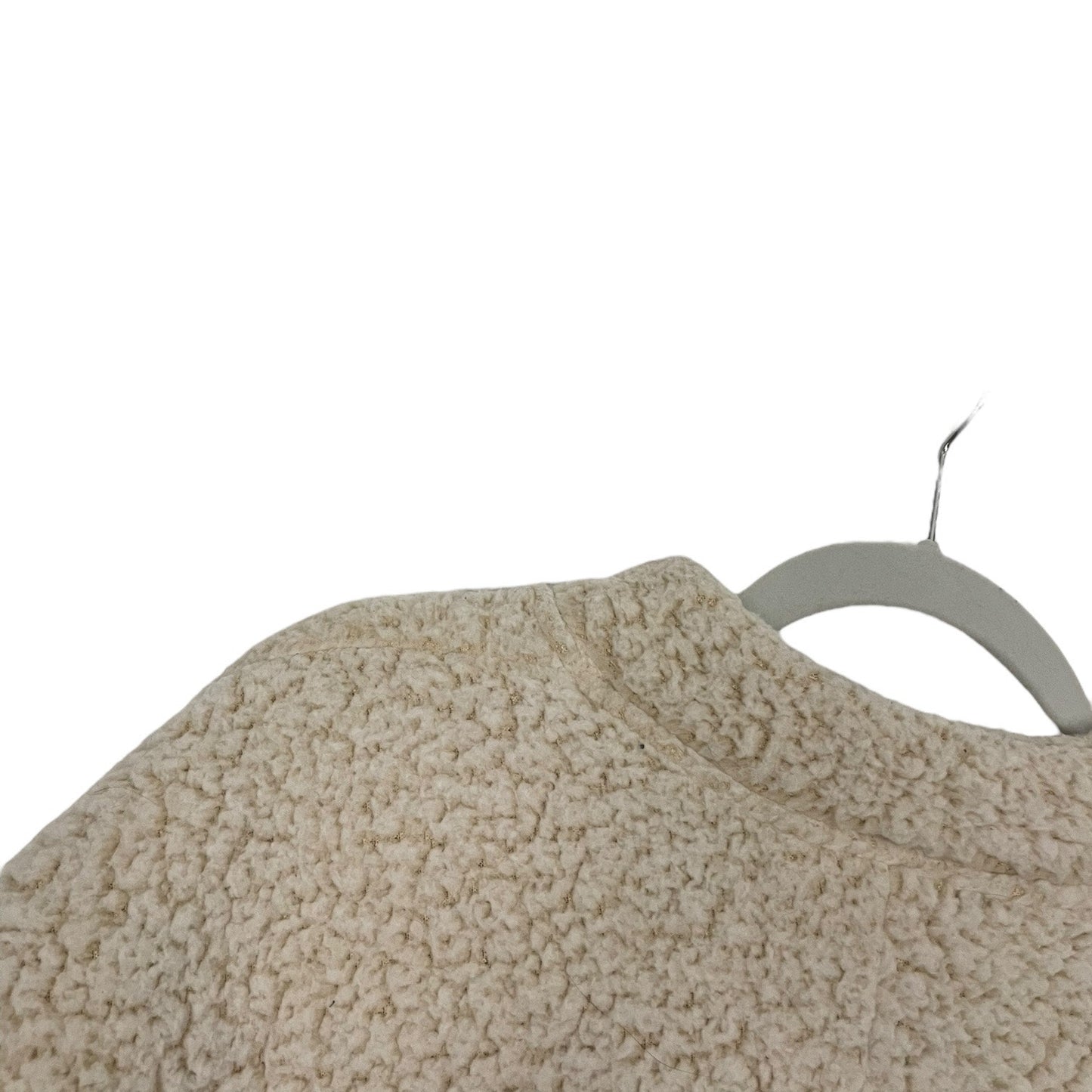 Time and Tru Fluffy Oatmeal Heather Cream Sherpa Teddy Quarter Zip