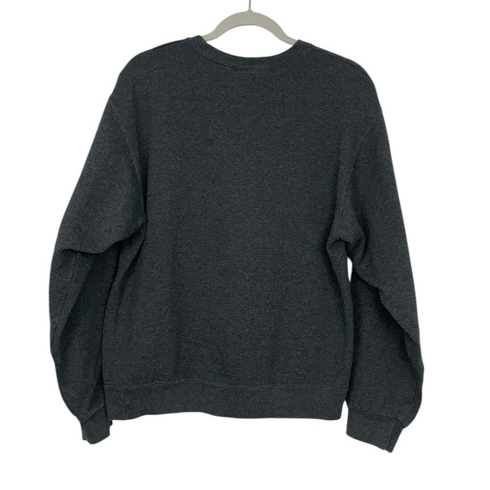 Jerzees NuBlend Grey & Blue Colorado RMNP Moose Graphic Sweatshirt