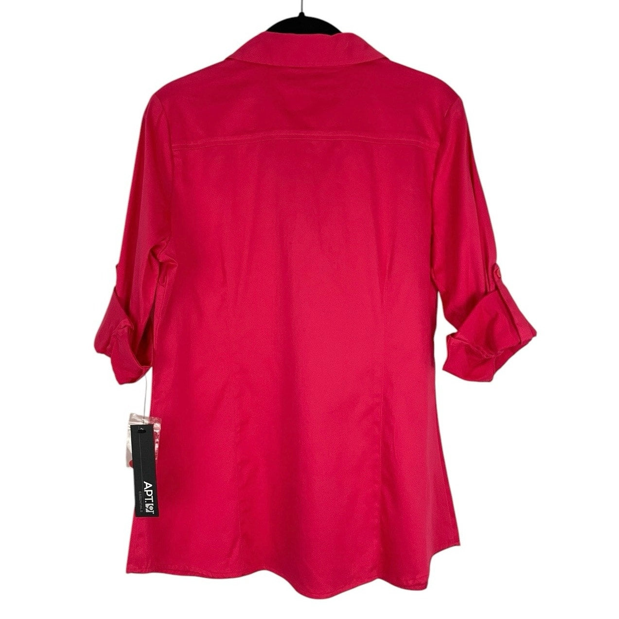 NWT Apt. 9 Essentials Vibrant Rouge Red Button Down Long Sleeve Blouse