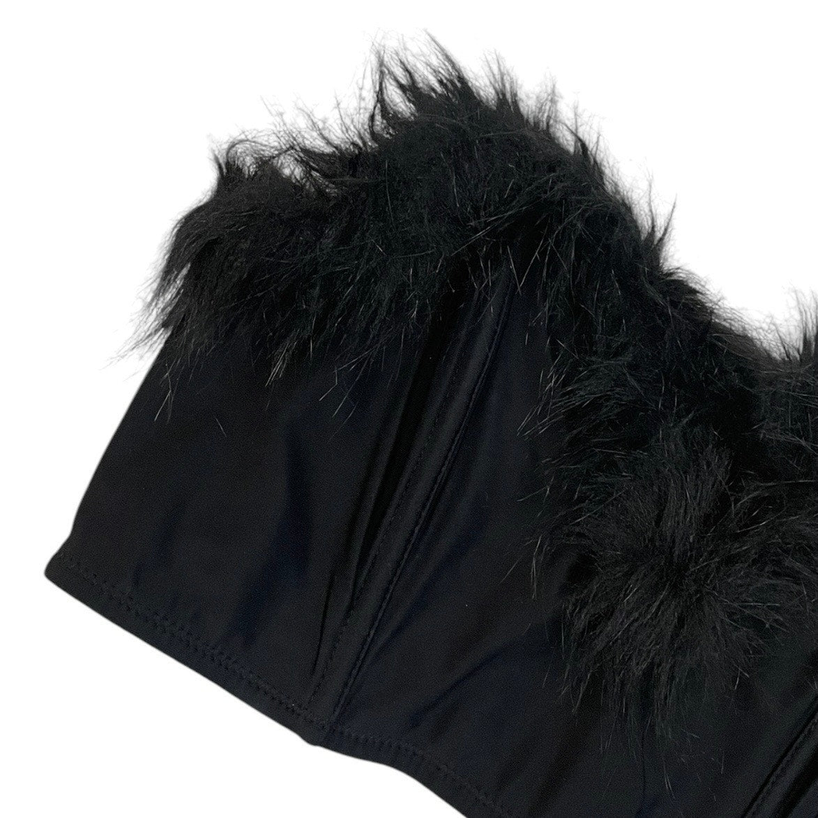 NWT Out From Under Black Faux Fur Strapless Corset Top