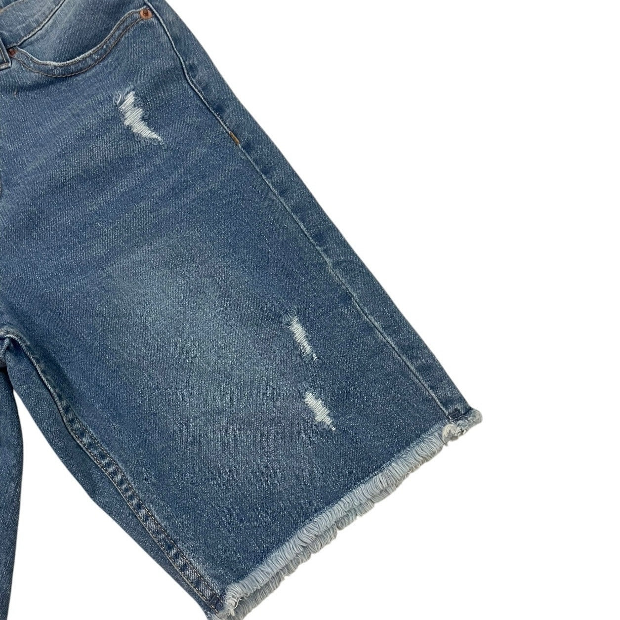 Supplies Distressed Midi Bermuda Denim Jean Shorts