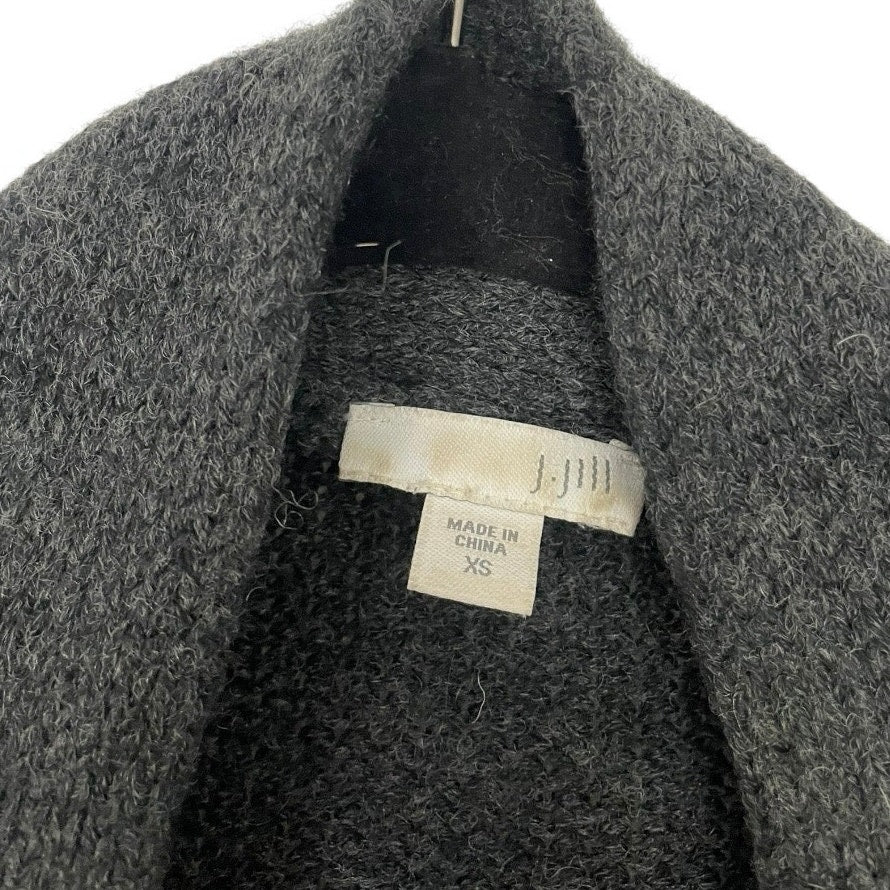 J. Jill Grey Knit Wool Cardigan Sweater