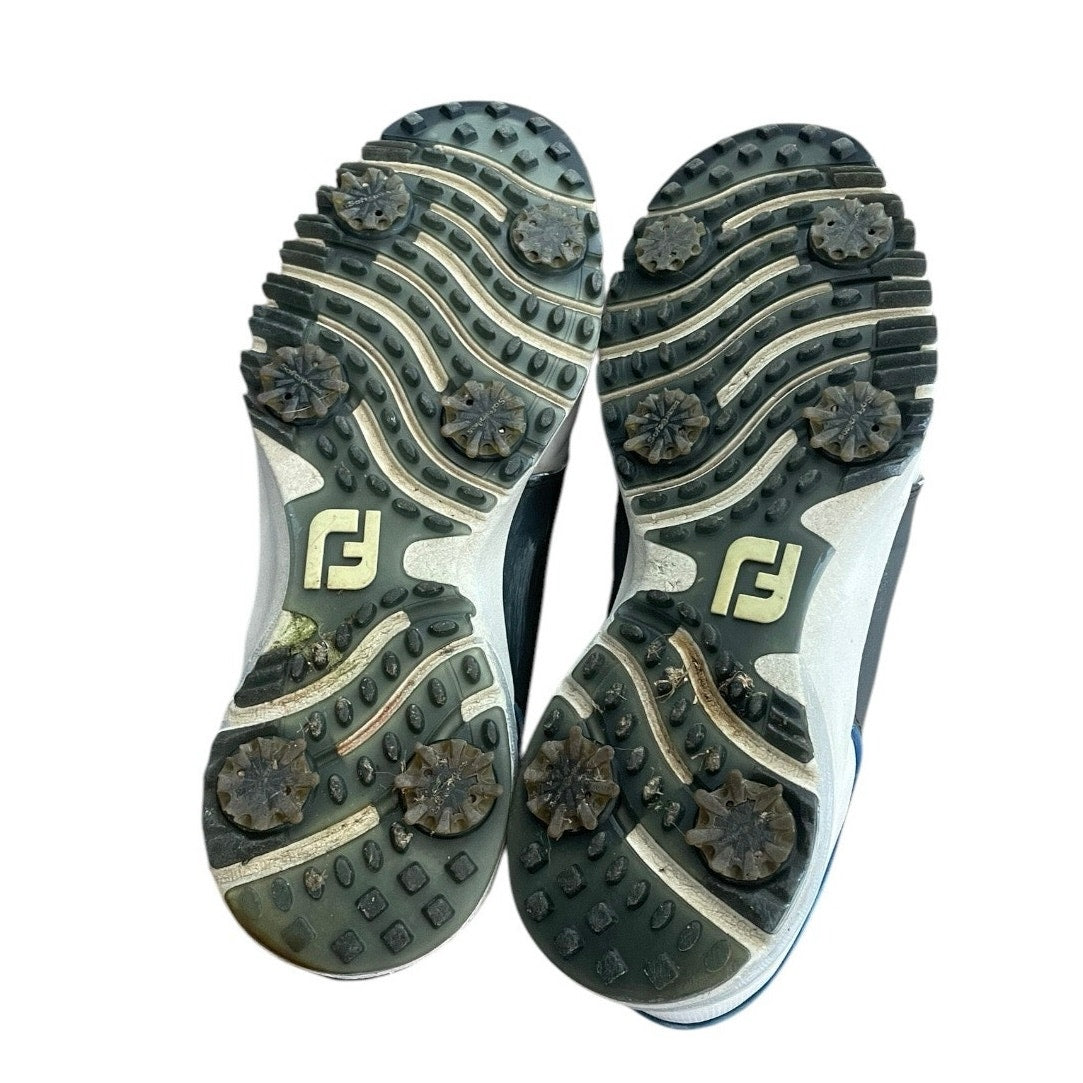 Footjoy Mens Black & White Contour Fit Softspikes Golf Shoes