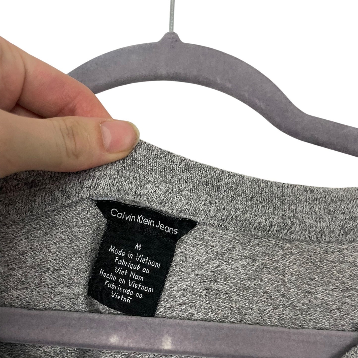 Calvin Klein Jeans Grey Long Sleeve Crewneck Top