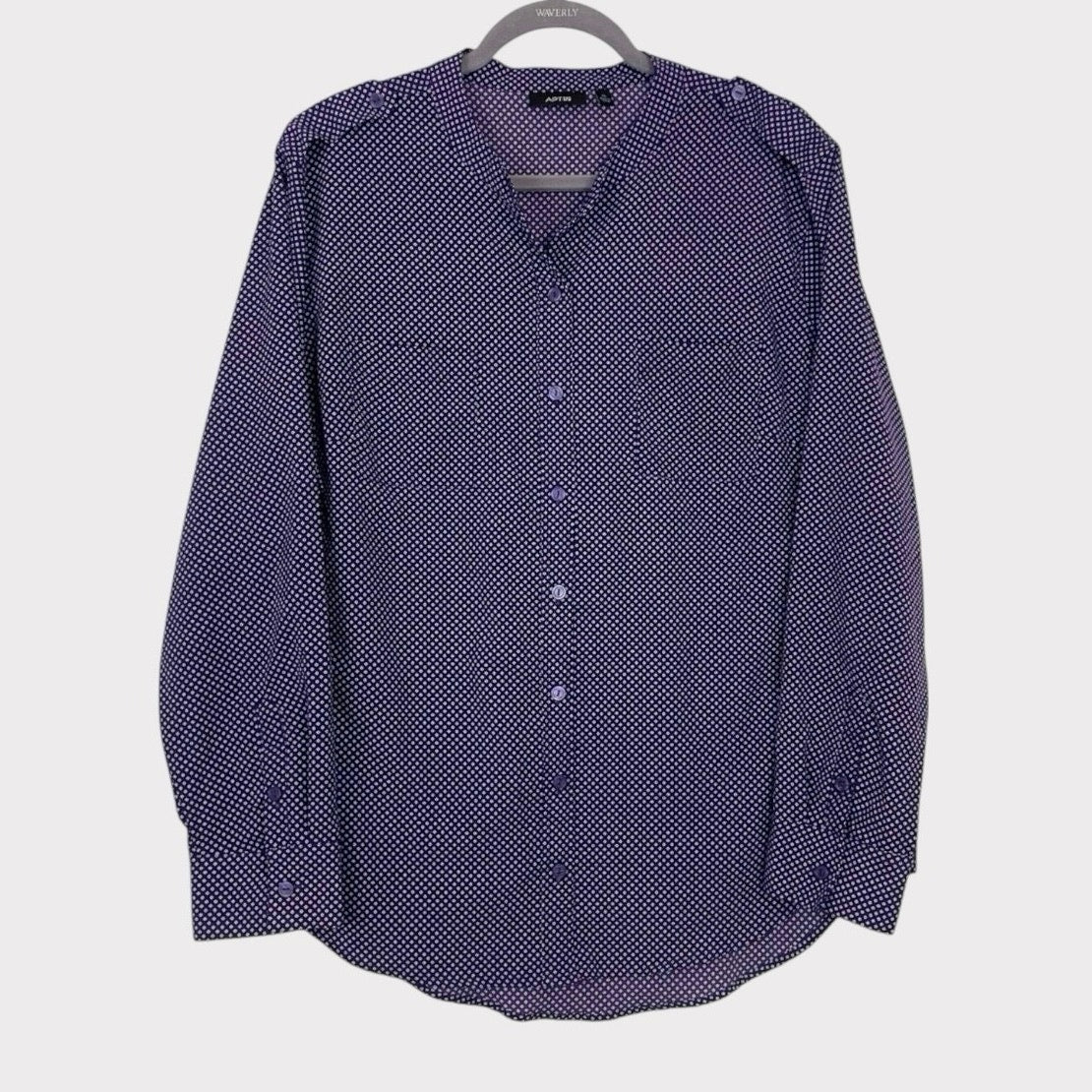 Apt. 9 Purple & White Long Sleeve Button Down Shirt